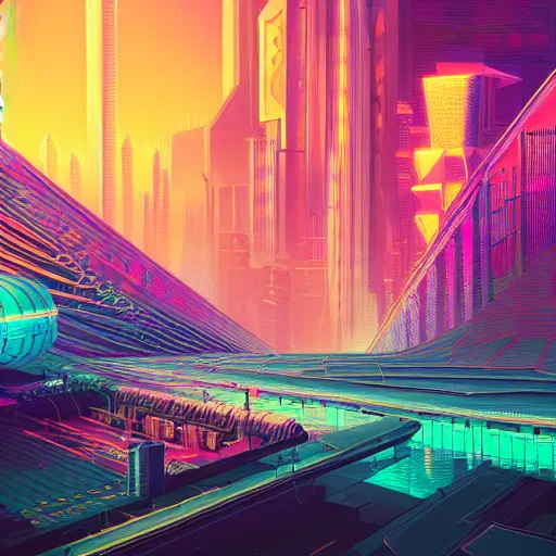 Image similar to matte painting of the sacred geometry of cyberpunk, brilliant colors, extremely detailed, very very detailed, in the style of alena aenami by Alex grey, HD, 4k, 8k