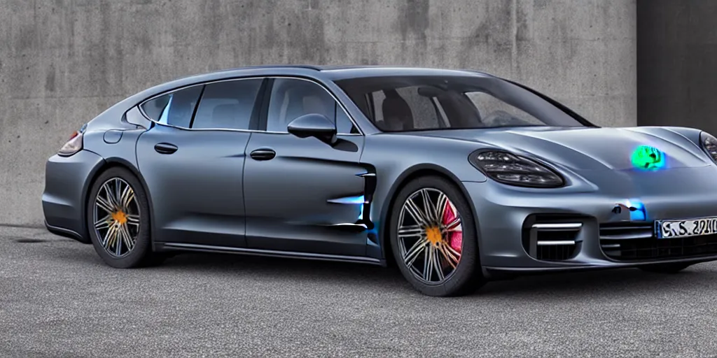 Image similar to “2021 Porsche Panamera Minivan, ultra realistic, 4K, high detail”