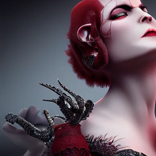 Prompt: the vampire queen, 4 k, intricate detailed, jaw dropping, gorgeous, surreal, octane render