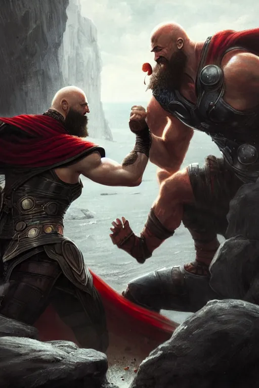 ArtStation - Kratos VS Thor