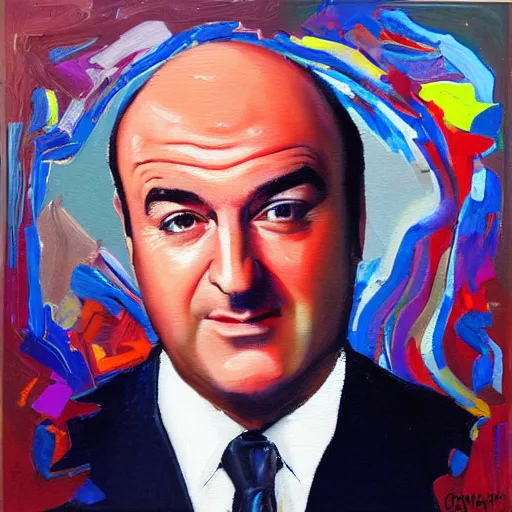 Prompt: kevin o'leary paintings of kevin o'leary, exposed in museums by kevin o'leary