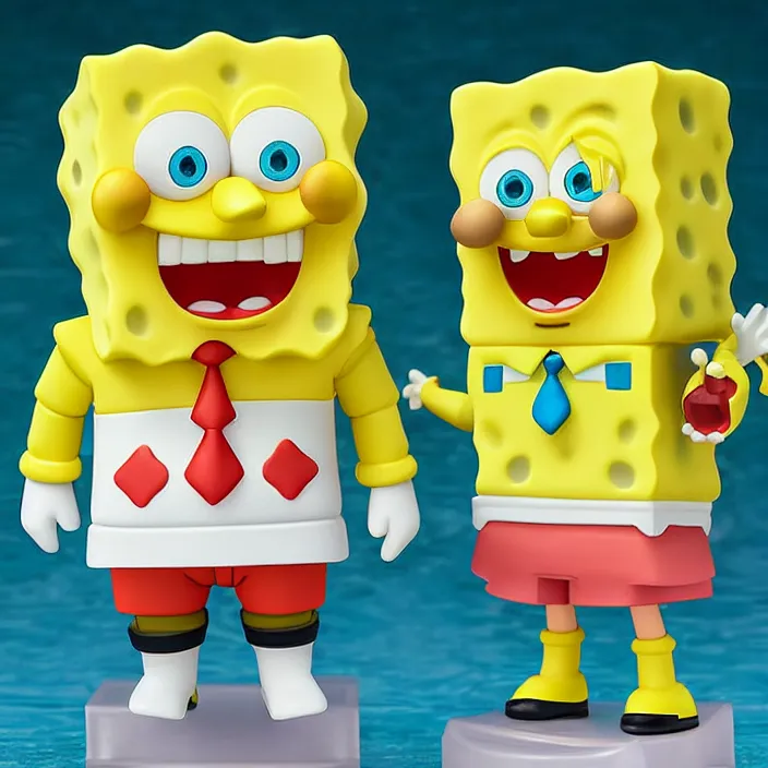 Image similar to spongebob, an anime nendoroid of spongebob, figurine, detailed product photo