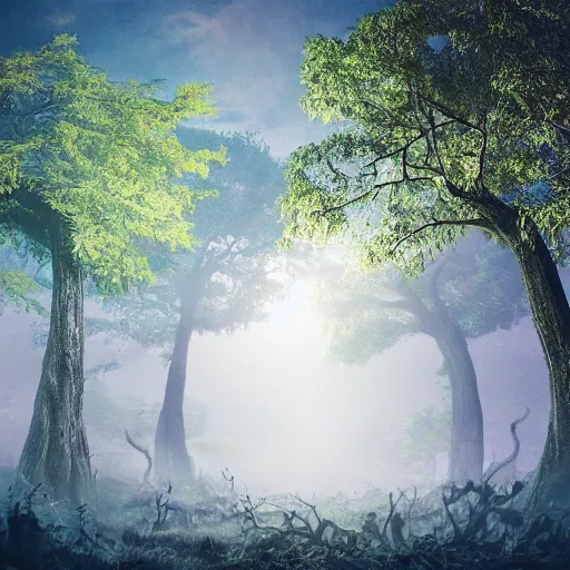 Image similar to fantasy natural city in the trees