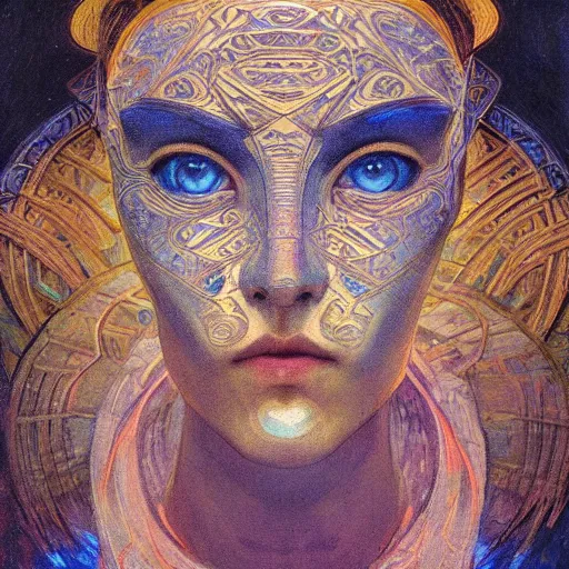 Image similar to Extreamly beautiful Eyes, Hypnotic Eyes, Emotional Eyes, by Annie Swynnerton and Nicholas Roerich and jean delville, glowing paper lanterns, strong dramatic cinematic lighting , ornate tiled architecture, lost civilizations, smooth, sharp focus, extremely detailed