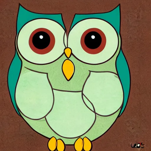 Prompt: A happy owl, an illustration by Chris Leavens