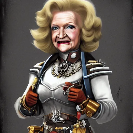 Prompt: Warhammer 40k Betty White, photorealistic