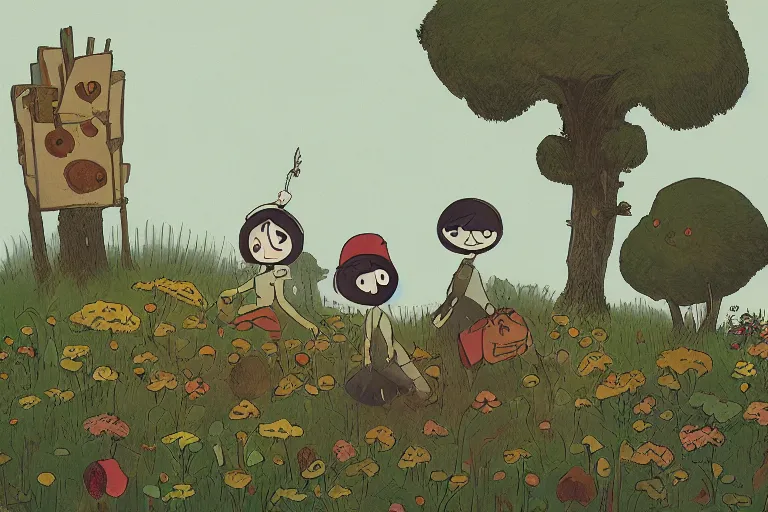 Image similar to “over the garden wall, illustration, 8k, digital masterpiece”