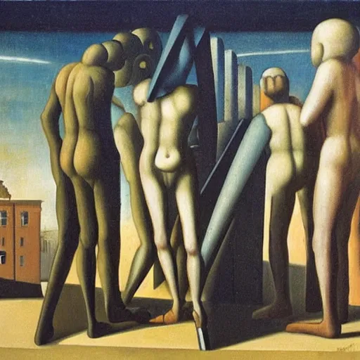 Image similar to the end of time painting by de chirico