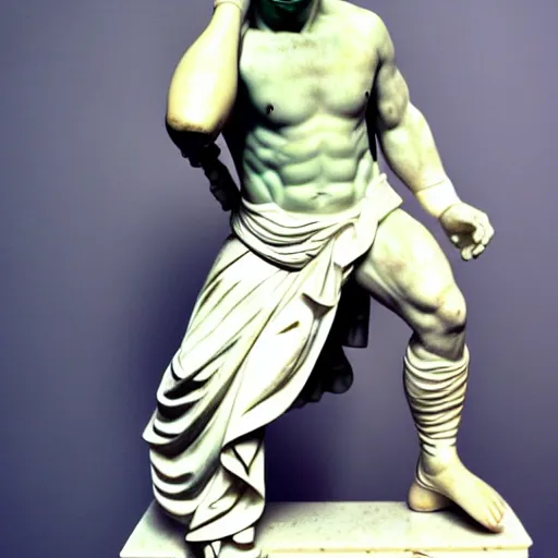 Prompt: rey mysterio as a greek marble statue