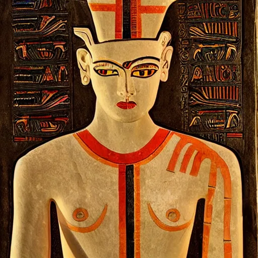 Image similar to The American Psycho, ancient egyptian art