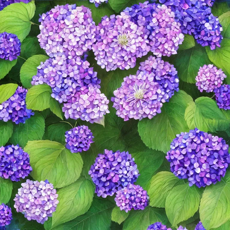 Image similar to a beautiful painting of hydrangea, clematis theme logo, clematis theme banner, clematis design, clematis in the deep sea, clematis like stars in the sky, hydrangea, trending on artstation, warm light, lovely and cute, fantasy art, 8 k resolution, highly detailed