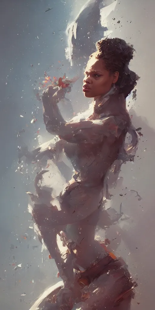 Prompt: gugu mbatha - raw, greg rutkowski, darek zabrocki, marcin rubinkowski, lorenzo lanfranconi, oleg zherebin, karlkka, trending on artstation