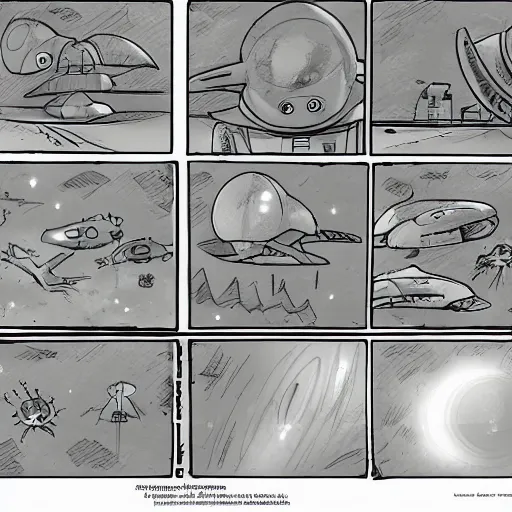 Image similar to storyboard about an alien invasion