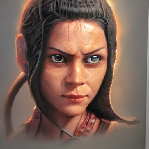 Prompt: Ashoka Tano, Star Wars character, togruta female, photo realistic, poster, highly detailed