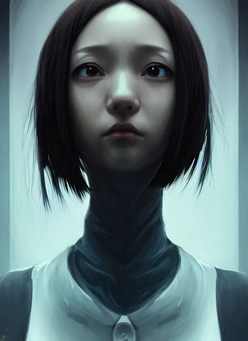 Prompt: symmetry!! portrait of lain, serial experiments : lain, intricate, elegant, highly detailed, digital painting, artstation, concept art, smooth, sharp focus, illustration, by bartek fedyczak, erak note, tooth wu, neil richards, kan liu, siwoo kim, jisu choe