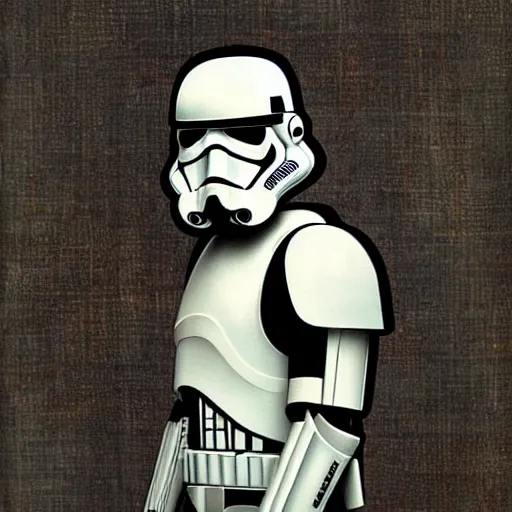 Prompt: portrait of stormtrooper, mash - up between mc escher and vincent van gogh