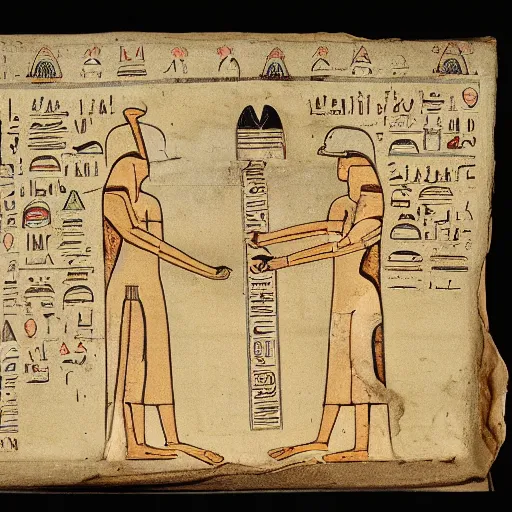 Image similar to white bunny, egyptian manuscript, on a pyramid