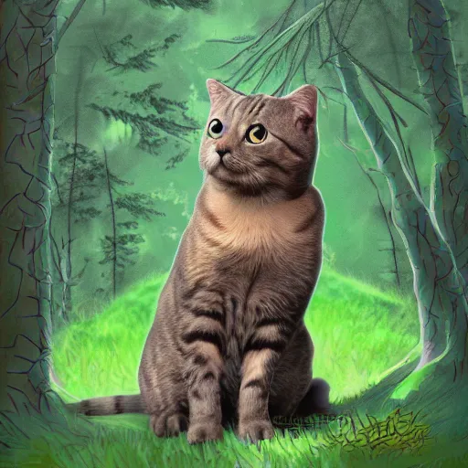 Prompt: cat guardian of the forest, high detail, digital art