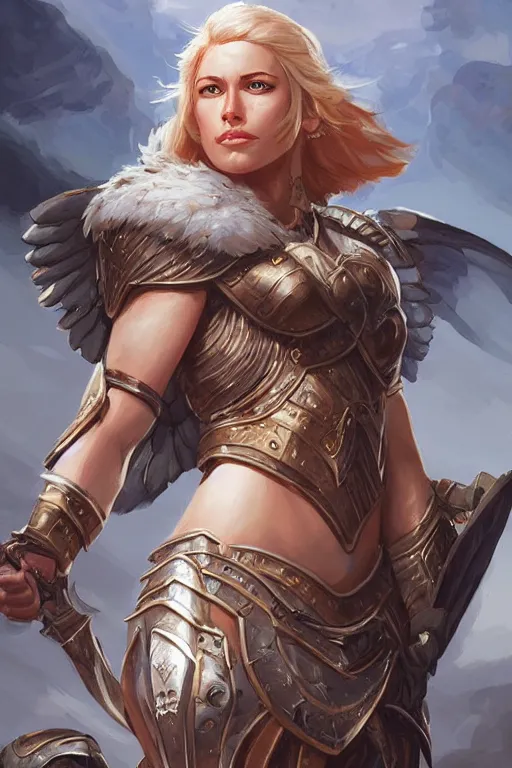 Image similar to amazon valkyrie athena, d & d, fantasy, portrait, highly detailed, headshot, digital painting, trending on artstation, concept art, sharp focus, illustration, art by artgerm and greg rutkowski and magali villeneuve