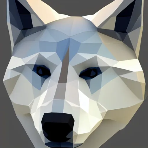 Image similar to low poly wolf face