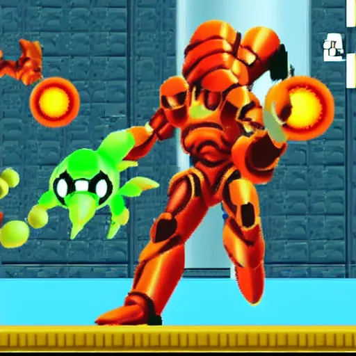 Prompt: screenshot metroid on nintendo 6 4