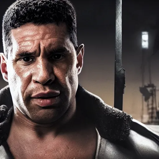 Prompt: Harvey Price as The Punisher, cinematic, photorealistic, movie still, 8k