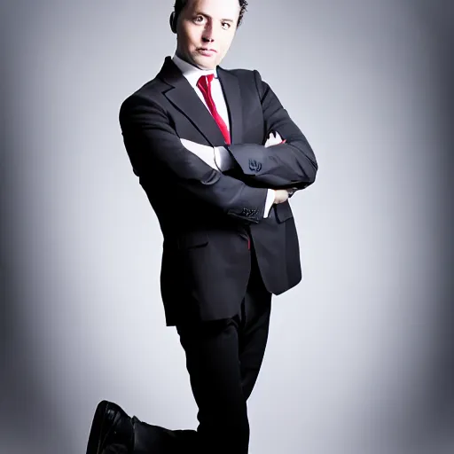 Image similar to an stunningly perfect professional studio portrait of an average guy.