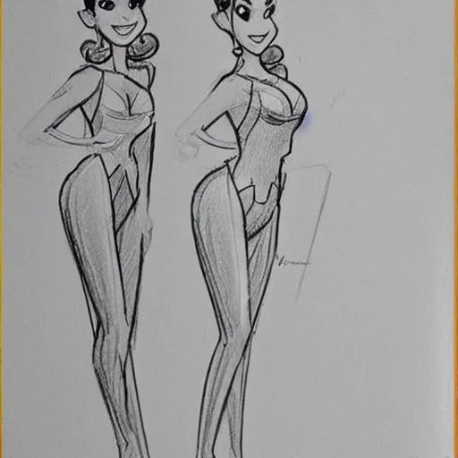 Image similar to milt kahl sketch of victoria justice with kim kardashian body as princess daisy from super mario bros