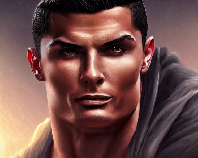 Prompt: A strong magician who looks like cristiano ronaldo, fantasy art, in the style of tony start, illustration, epic, fantasy, intricate, elgant, highly detailed, digital painting, artstation, concept art, smooth, sharp focus