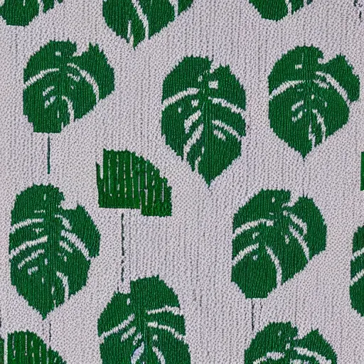 Prompt: knitted giant monstera adsonii, high detail, realistic