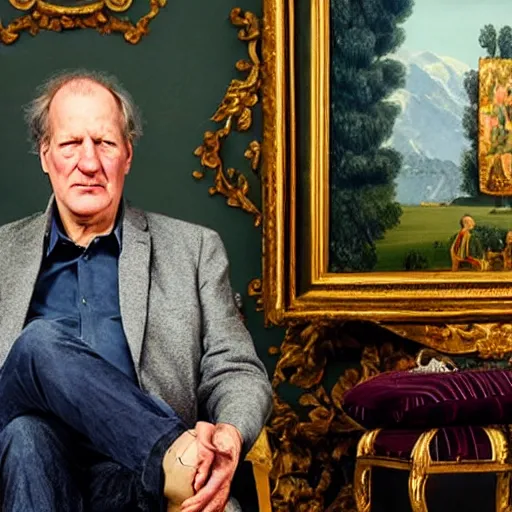 Prompt: a royal portrait of werner herzog