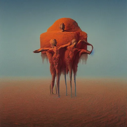 Prompt: a collaboration between zdzisław beksinski and beeple