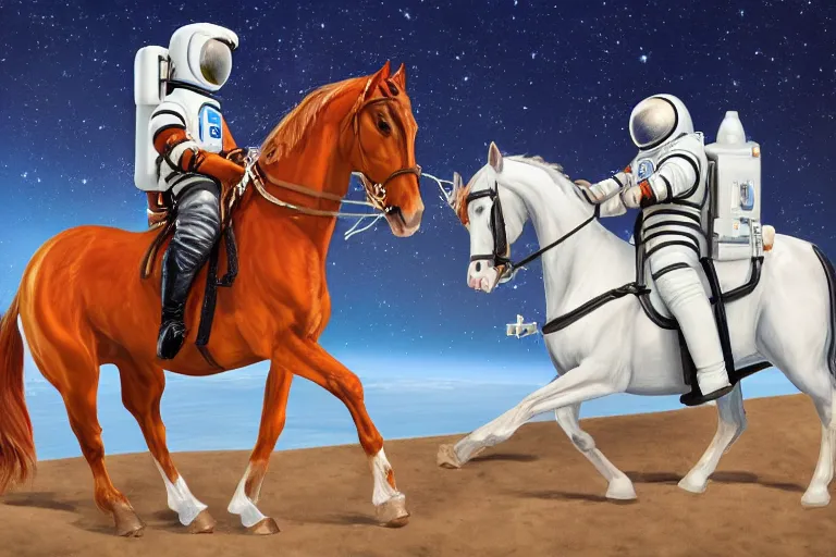 Image similar to horse on top of an astronaut, astronaut under the horse, arstation