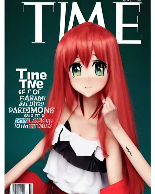 Prompt: TIME magazine presents an anime girl as person of the year