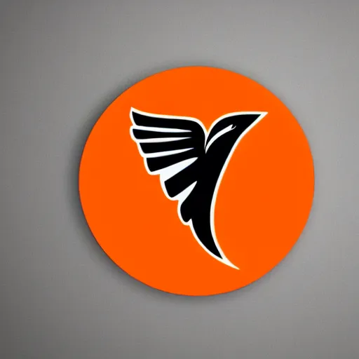 Image similar to Abstract orange high-end premium modern logo of a hawk perching on the letter H, featured on 99designs, gradient.