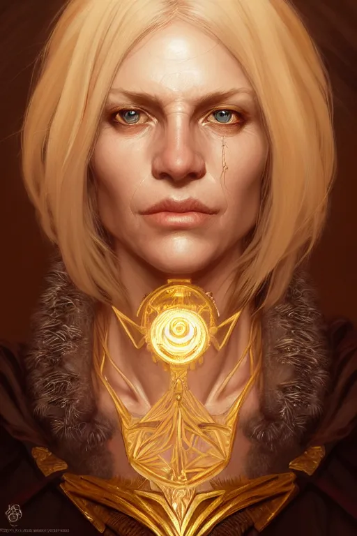 Prompt: symmetry!! portrait of a middle aged blonde haired woman in the style of god of war, golden machine parts embedded into face, intricate, elegant, highly detailed, digital painting, artstation, concept art, smooth, sharp focus, illustration, art by artgerm and greg rutkowski and alphonse mucha, 8 k