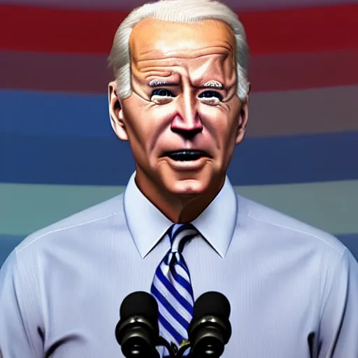 Image similar to joe biden on meth as seen in award winning animated pixar movie 4k octane render