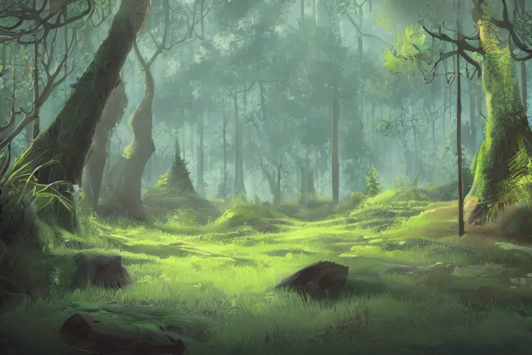 Image similar to lush forest, concept art trending on artstation,