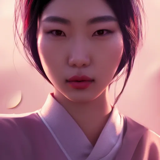 Prompt: the most beautiful asian woman in the world, by sangsoo jeong, by siwoo kim, happy expression, cute, unreal engine, octane rendering, 8 k, closeup headshot, smooth, trending on artstation, digital illustration, black hair