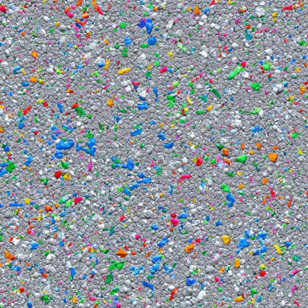 Image similar to a texture of white and small colorful recycled plastic texture, sustainable materials, texture for 3 d, pet, hdpe, ldpe, pp, ps, pvc, pbr, pbr texture, cg, 3 d, rendering, unreal engine