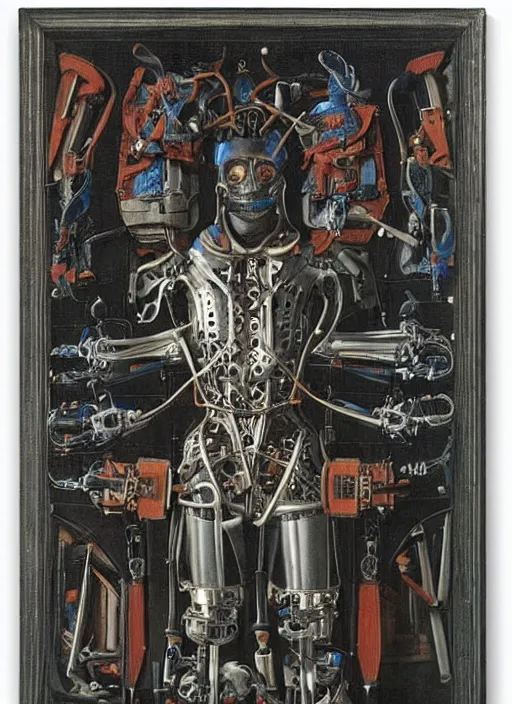 Image similar to cybernetic exoskeleton by Jan van Eyck