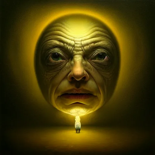 Prompt: dark energy piercing the light of my being. by anton semenov, hyperrealistic photorealism acrylic on canvas