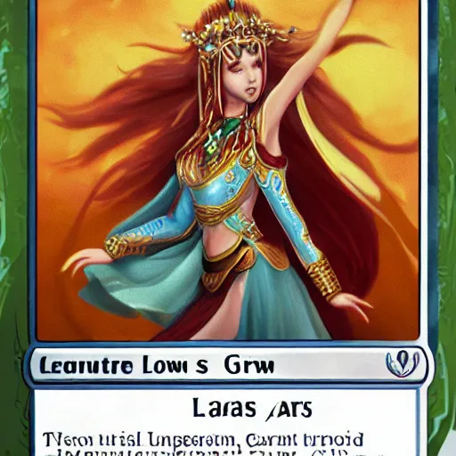 Prompt: Lotus crown girl, fantasy card game art