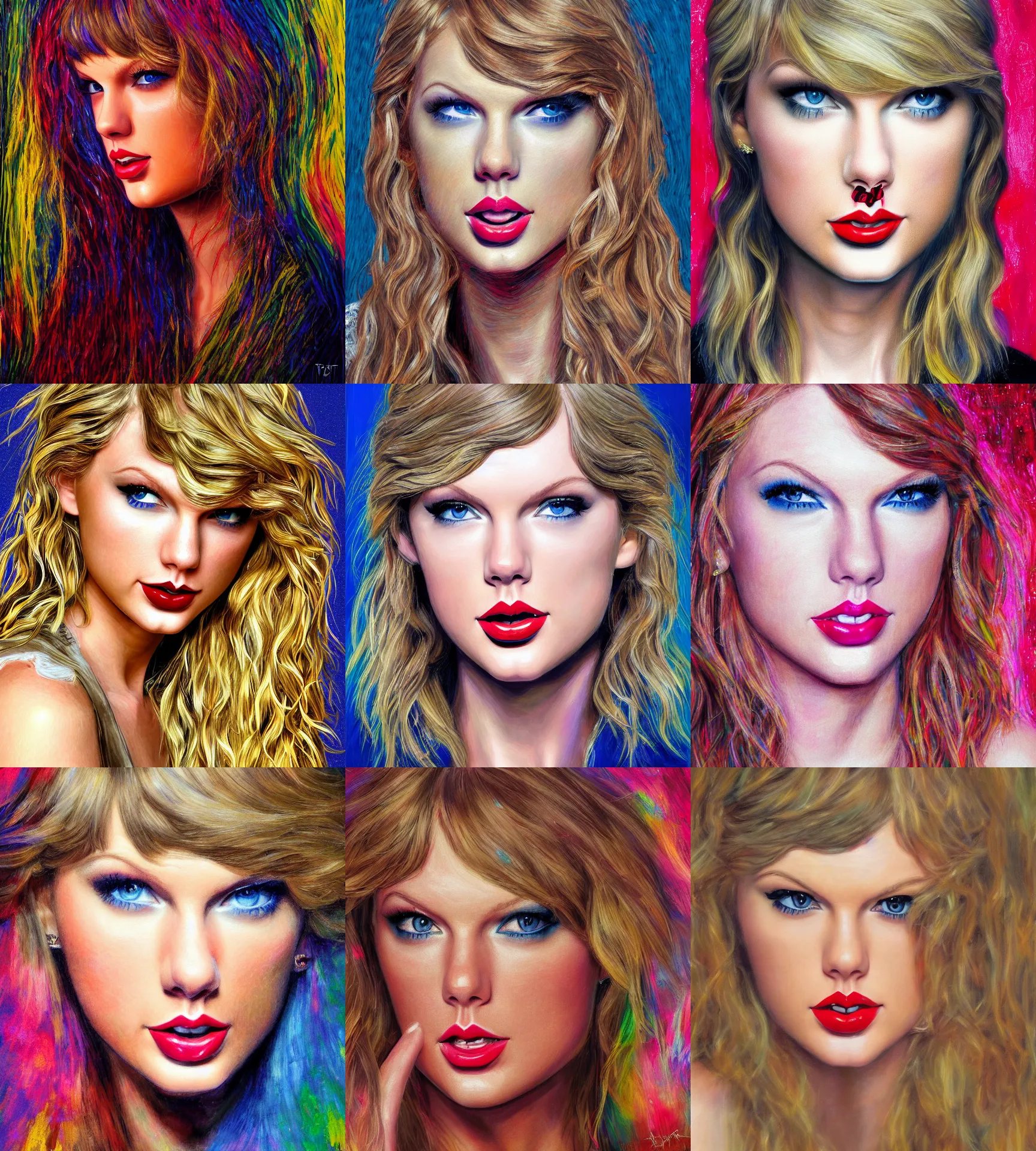 Prompt: portrait of taylor swift by greg rutkowksi, extreme detail, 8 k, intricate abstract, photorealistic, vivid colors