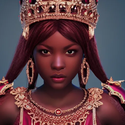 Image similar to wonderful princess of ruby with dark skin, ornate 8 k gorgeous intricate detailed, accent lighting, dramatic light, octane render