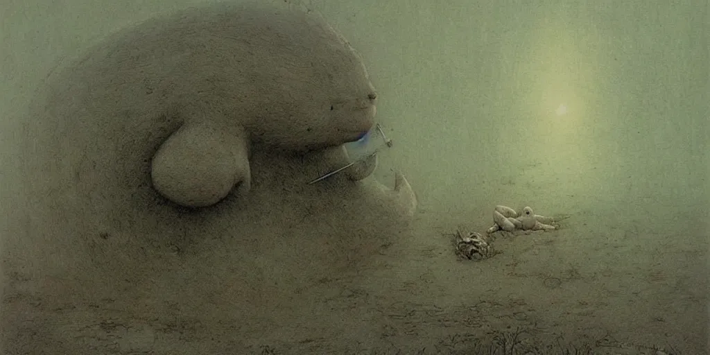 Prompt: ((Snorlax)) by Beksinski, Luis Royo