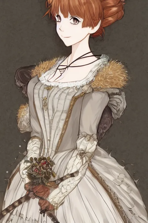 Prompt: beautiful portrait of calico cat noblewoman wearing a victorian era dress, fursona, furry art, anthro, detailed fur, detailed dress, elegant, pure, delicate, anime key visual, makoto shinkai