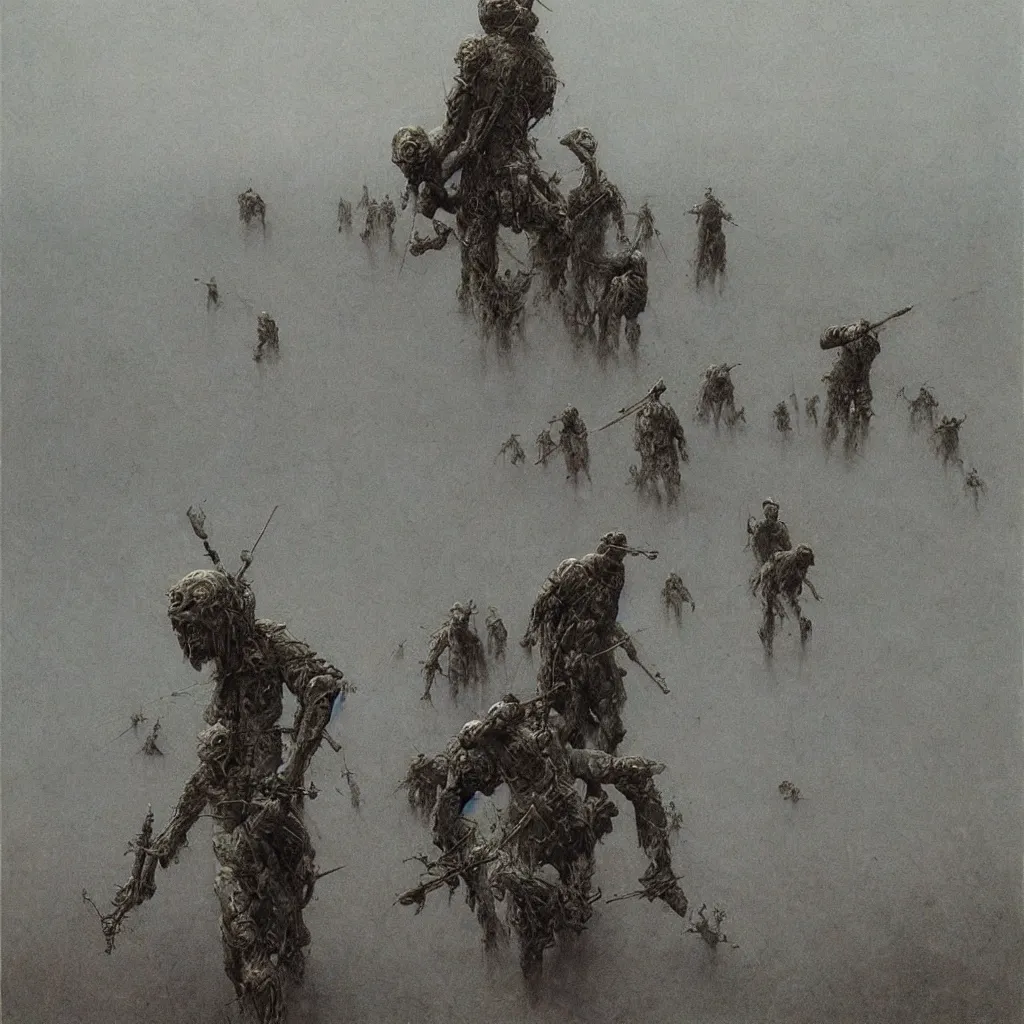 Image similar to war, zdislaw beksinski