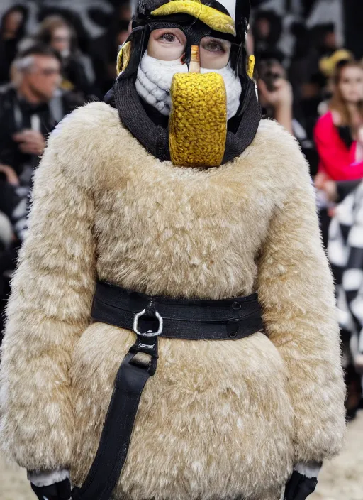 Image similar to hyperrealistic and heavy detailed moncler runway show of minions, leica sl 2 5 0 mm, vivid color, high quality, high textured, real life