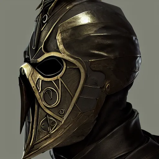 Image similar to corvo attano's mask from dishonored, highly detailed, artstation, behance, deviantart trending, beauitful, smooth, focus, octane render